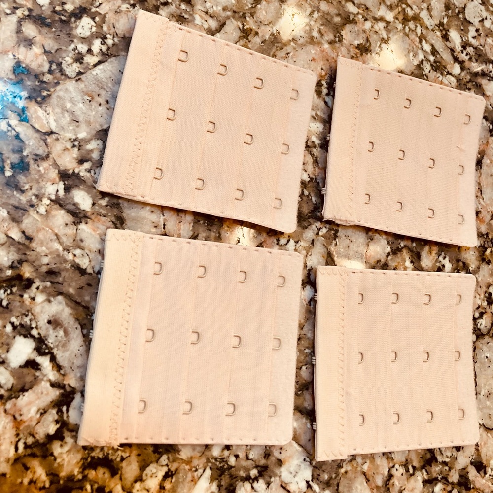 COPY - 4 Sets of Hook & Eye Bra or Bustier Extenders, 1"apart, Beige